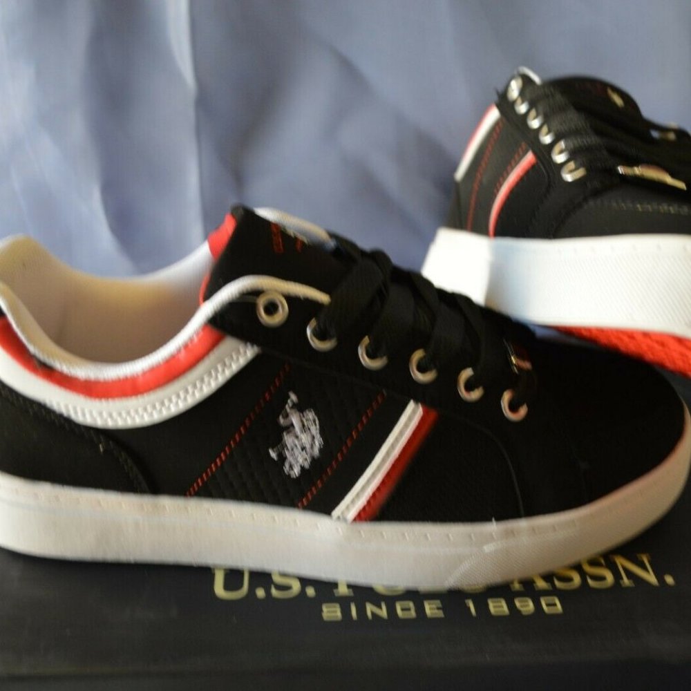 U.S. POLO ASSN SHOES DIAMOND BACK BLACK RED WHITE
